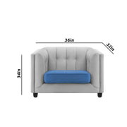 Sinclair 1 Seater Sofa Set for Living Room (Blue Colour) Premium Fabric Sofa