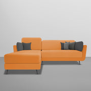 Arlond LHS 4 Seater L Shape Sofa Set for Living Room (Orange Fabric) Premium Fabric Sofa