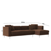 Vesco RHS 6 Seater L Shape Sofa Set for Living Room (Brown) Premium Fabric Sofa