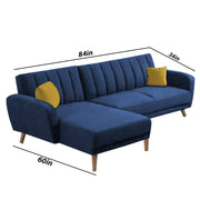 Rino LHS 4 Seater L Shape Sofa Set for Living Room (Blue Fabric)