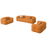 Vetras Modern Velvet Bubble Cloud Sofa, Tufted Design Upholstered 3+1+1 Seater Sofa Set for Living Room, (Black Colour) Premium Velvet Fabric Sofa