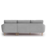 Lizel RHS 4 Seater L Shape Sofa Set for Living Room (Blue Grey Fabric) Premium Velvet Fabric Sofa