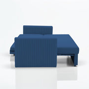 Clifton 3 Seater Sofa Cum Bed for Living Room (Blue Fabric) Premium Fabric Sofa