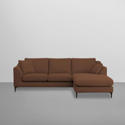 Cortina RHS 4 Seater L Shape Sofa Set for Living Room (Brown Fabric) Premium Fabric Sofa