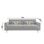 Ivary 3 Seater Sofa Set for Living Room (Black Colour) Premium Fabric Sofa