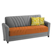 Francis 3 Seater Sofa Set for Living Room (Orange Grey) Fabric