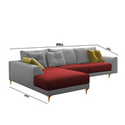 Viva LHS 6 Seater L Shape Sofa Set for Living Room (Green Grey) Premium Fabric Sofa