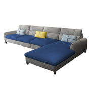 Francis 6 Seater Sofa Set for Living Room (Blue Grey Fabric) Right Side Sofa