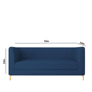 Magnus 3 Seater Sofa Set for Living Room (Blue Colour) Premium Fabric Sofa