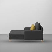 Vive 1 Seater Lounge Sofa for Living Room (Black Colour) Premium Fabric Sofa