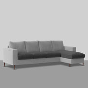 Charmi LHS 6 Seater L Shape Sofa Set for Living Room (Black Grey Fabric) Premium Fabric Sofa