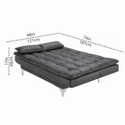 Danny 3 Seater Sofa Cum Bed Leatherette Fabric (Black) with Two Cushions Perfect for |Home Living |Office Room and Guest Room Premium Sofa