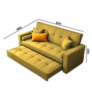 Artic 3 Seater Sofa Cum Bed for Living Room (Black) Premium Velvet Fabric Sofa