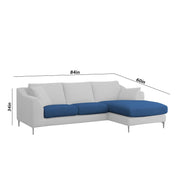 Cortina RHS 4 Seater L Shape Sofa Set for Living Room (Blue Grey Fabric) Premium Fabric Sofa