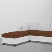 Blustin LHS 4 Seater L Shape Sofa Set for Living Room (Brown Grey Fabric) Premium Fabric Sofa
