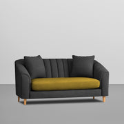 Doraldo 2 Seater Sofa Set for Living Room (Black Colour Fabric) Premium Fabric Sofa for Living Room