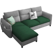 Andon 4 Seater L Shape Sofa Set for Living Room (Green Grey Fabric) Left Side Sofa