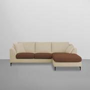 Cortina RHS 4 Seater L Shape Sofa Set for Living Room (Cream Brown Fabric) Premium Fabric Sofa