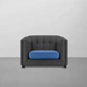 Sinclair 1 Seater Sofa Set for Living Room (Blue Colour) Premium Fabric Sofa