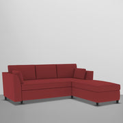 Blustin RHS 4 Seater L Shape Sofa Set for Living Room (Maroon Fabric) Premium Fabric Sofa