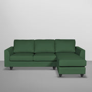 Danver RHS 4 Seater L Shape Sofa Set for Living Room (Green Fabric) Premium Fabric Sofa