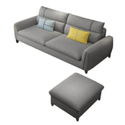 Francis 3 Seater Sofa with Ottoman Set for Living Room (Grey Fabric)