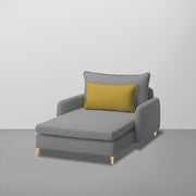 Vive 1 Seater Lounge Sofa for Living Room (Dark Grey Colour) Premium Fabric Sofa