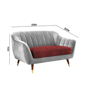 Casaliving Anyse 2 Seater Sofa Set for Living Room (Grey Colour Fabric) Premium Fabric Sofa