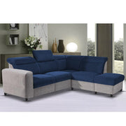 Nanzy 4 Seater L Shape Sofa Set for Living Room | Colour (Blue Grey) Right Side