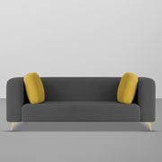 Casaliving Gelbero 3 Seater Sofa for Living Room (Black Fabric) Premium Fabric Sofa