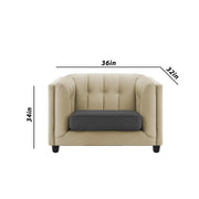 Sinclair 1 Seater Sofa Set for Living Room (Blue Colour) Premium Fabric Sofa