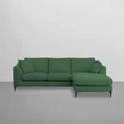 Cortina RHS 4 Seater L Shape Sofa Set for Living Room (Green Fabric) Premium Fabric Sofa