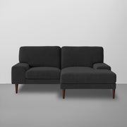 Latieo RHS 2 Seater Lounger L Shape Sofa Set for Living Room (Black) Premium Fabric Sofa
