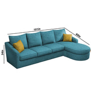 Shrank Round Lounger L Shape 6 Seater Sofa Set for Living Room (Turquise) Fabric Sofa | RHS