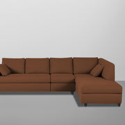 Dorian RHS 6 Seater L Shape Sofa Set for Living Room (Brown Fabric) Premium Fabric Sofa