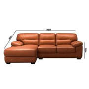 Raster RHS 4 Seater L Shape Sofa Set for Living Room (Tan) Premium Leathertte Fabric Sofa