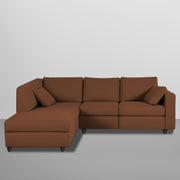 Dorian LHS 4 Seater L Shape Sofa Set for Living Room (Brown Fabric) Premium Fabric Sofa