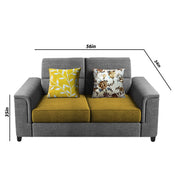 Nancy 2 Seater Sofa Set for Living Room | Color - Brown Grey