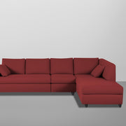 Dorian RHS 6 Seater L Shape Sofa Set for Living Room (Maroon Fabric) Premium Fabric Sofa