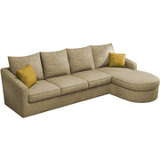 Shrank Round Lounger L Shape 6 Seater Sofa Set for Living Room (Cream) Fabric Sofa | RHS