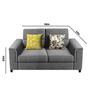 Nancy 2 Seater Sofa Set for Living Room | Color - Brown Grey