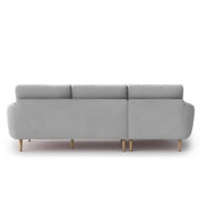 Lizel LHS 4 Seater L Shape Sofa Set for Living Room (Grey Fabric) Premium Velvet Fabric Sofa