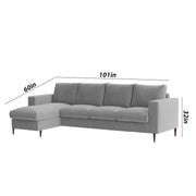Charmi LHS 6 Seater L Shape Sofa Set for Living Room (Grey Fabric) Premium Fabric Sofa