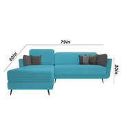 Arlond LHS 4 Seater L Shape Sofa Set for Living Room (Turquise Fabric) Premium Fabric Sofa