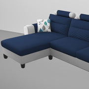 Lanorome LHS 4 Seater L Shape Sofa Set for Living Room- (Blue Grey) Premium Fabric Sofa