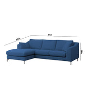 Cortina LHS 4 Seater L Shape Sofa Set for Living Room (Blue Fabric) Premium Fabric Sofa