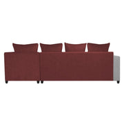 Rio 6 Seater L Shape Sofa for Living Room | Color - Maroon Grey Fabric| Right Side Sofa