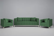 Eren 3+1+1 Seater Sofa Set for Living Room (Green Colour Fabric) Premium Fabric Sofa Set for Living Room