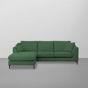 Cortina LHS 4 Seater L Shape Sofa Set for Living Room (Green Fabric) Premium Fabric Sofa