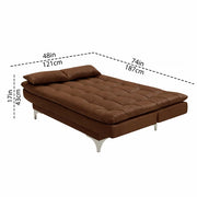 Danny 3 Seater Sofa Cum Bed Leatherette Fabric (Black) with Two Cushions Perfect for |Home Living |Office Room and Guest Room Premium Sofa